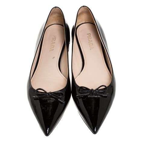 prada pointy toe ballet flats with bow|Prada suede ballet flats.